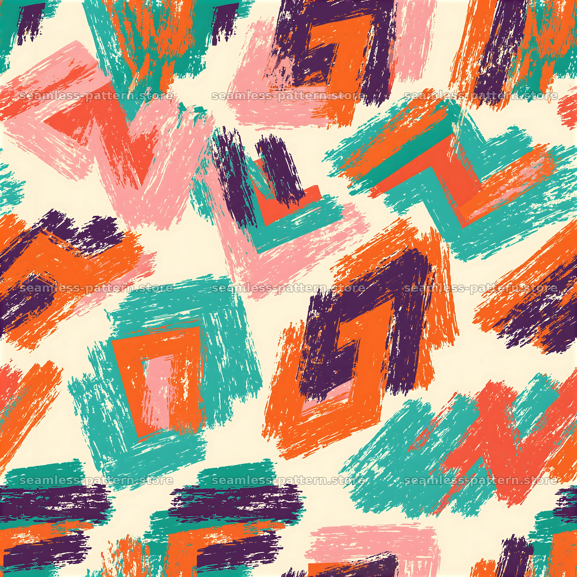 Seamless multicolor brush stroke pattern in bright colors — seamless tileable pattern at 8192x8192
