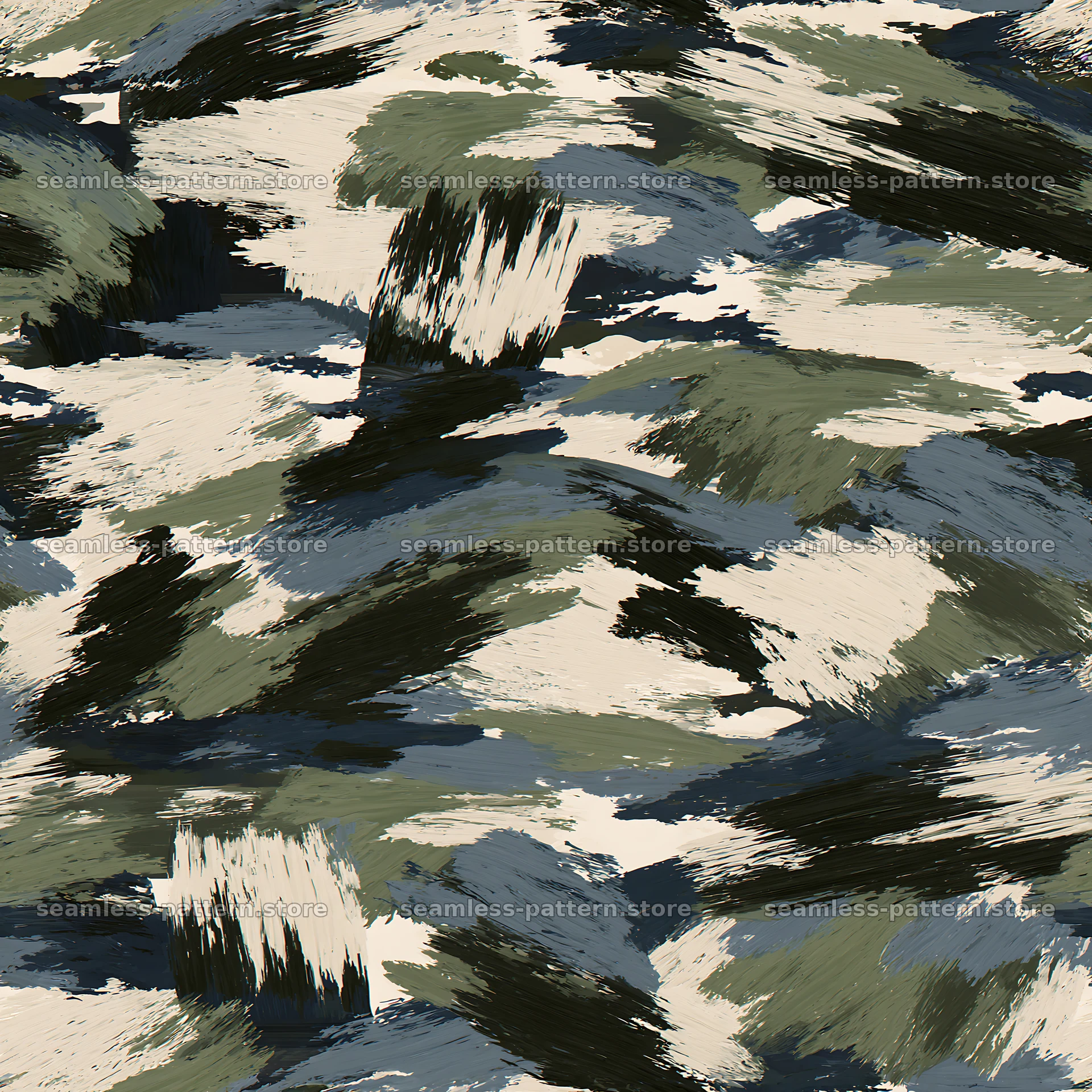 Seamless camouflage brushstroke pattern for textiles — seamless tileable pattern