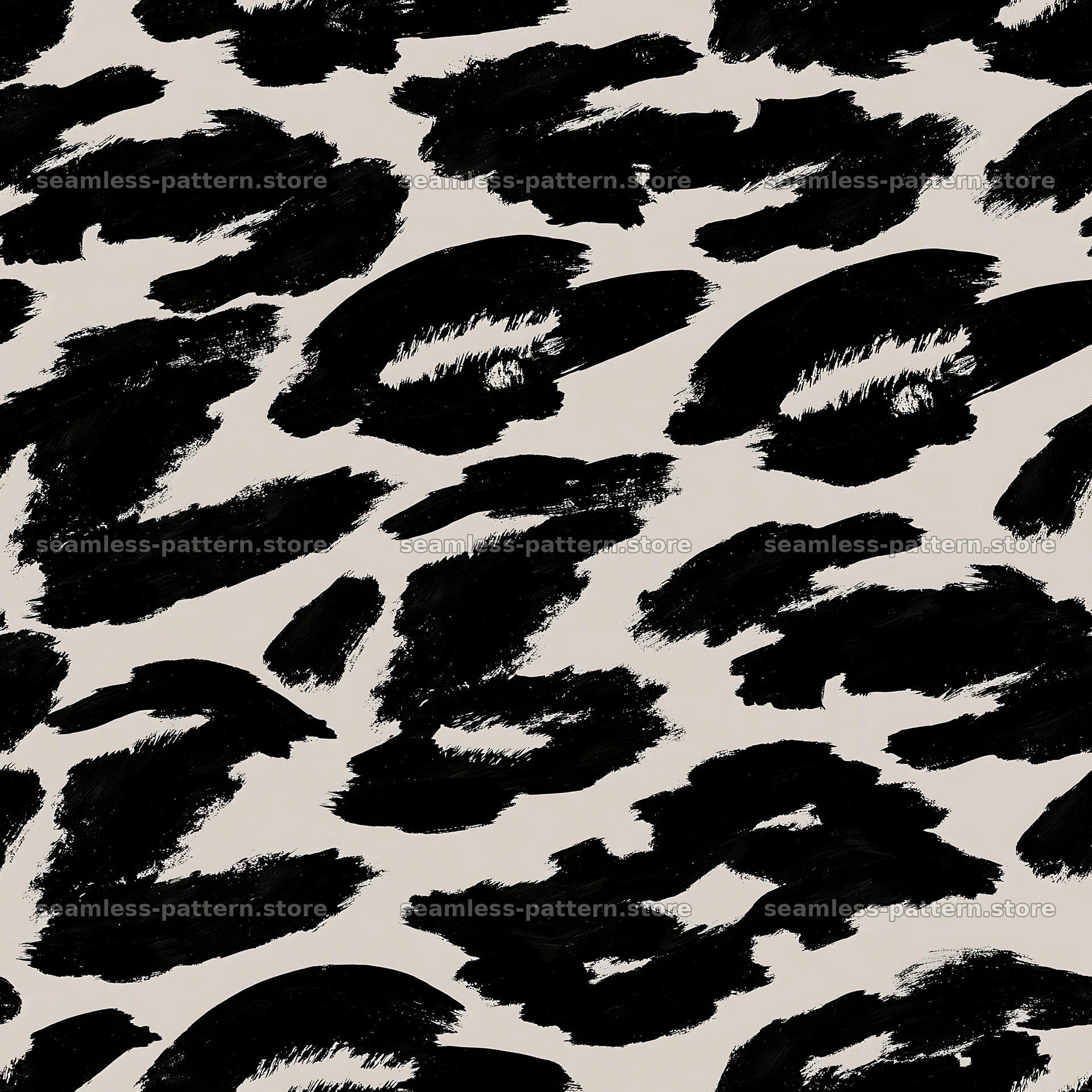 Seamless black camouflage brushstroke pattern for decoration — seamless tileable pattern