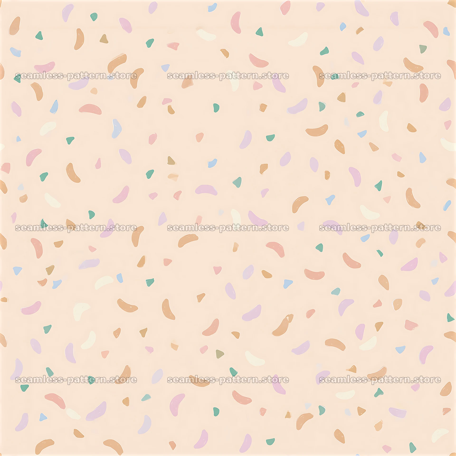 Confetti on pastel seamless pattern with light colors and shapes — seamless tileable pattern at 8192x8192
