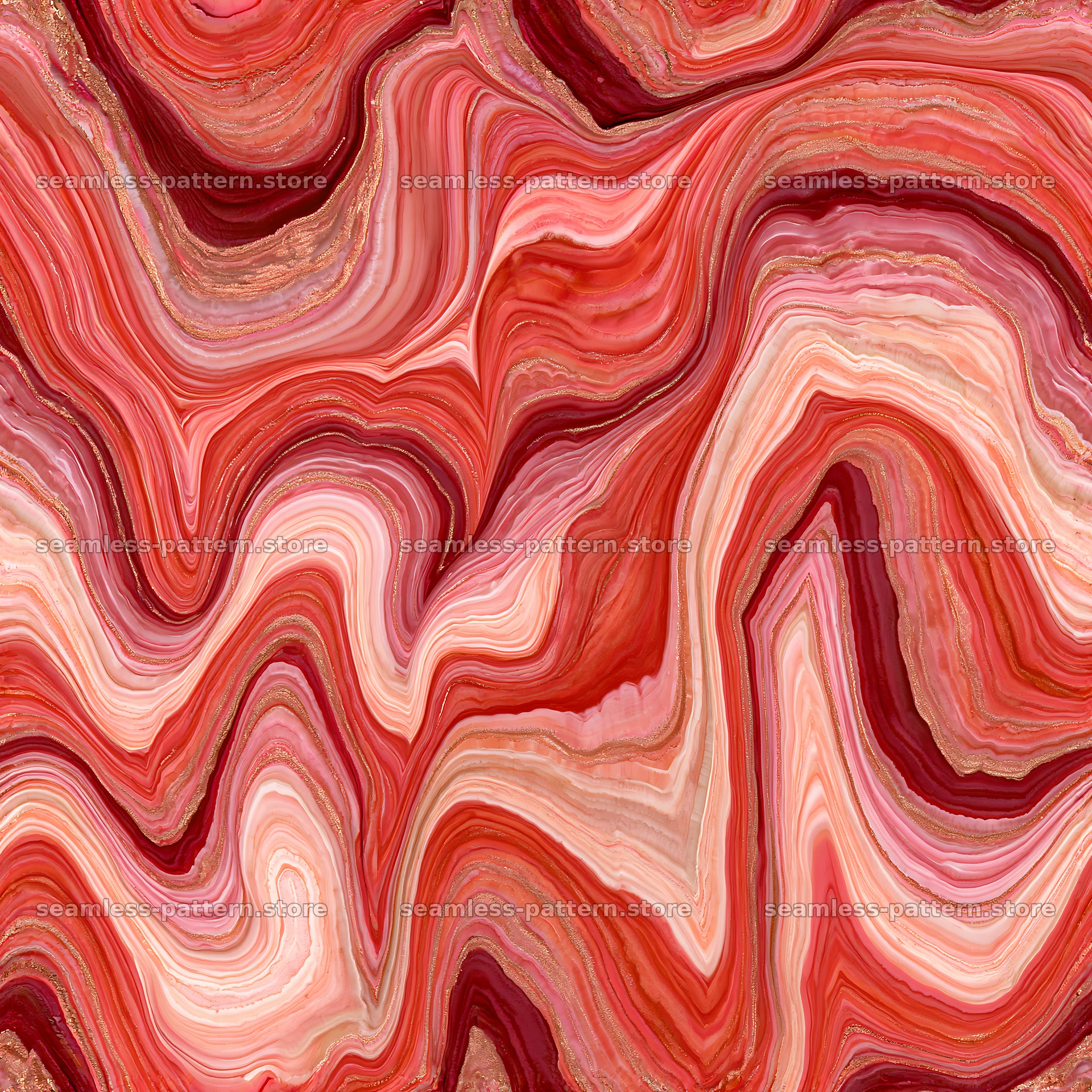 Modern abstract marble repeat pattern with layered color veins — seamless tileable pattern