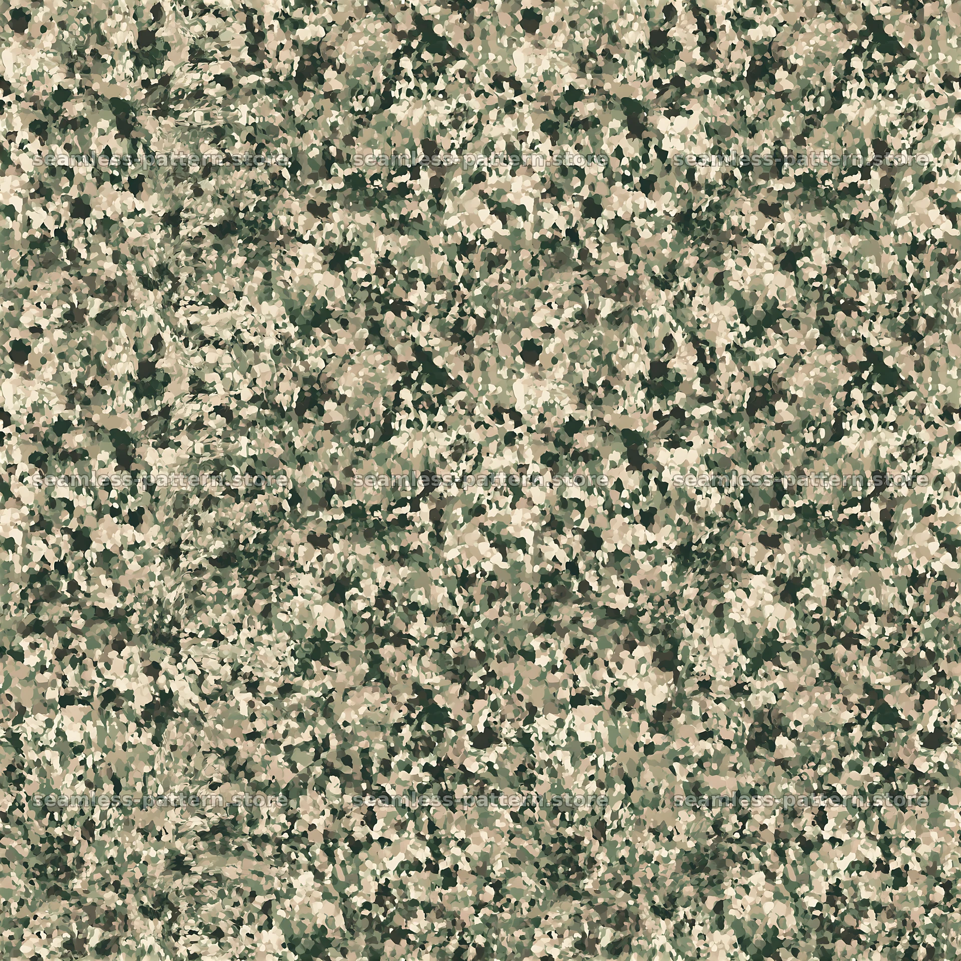 Seamless mottled camouflage pattern with natural green and brown shades — seamless tileable pattern at 8192x8192
