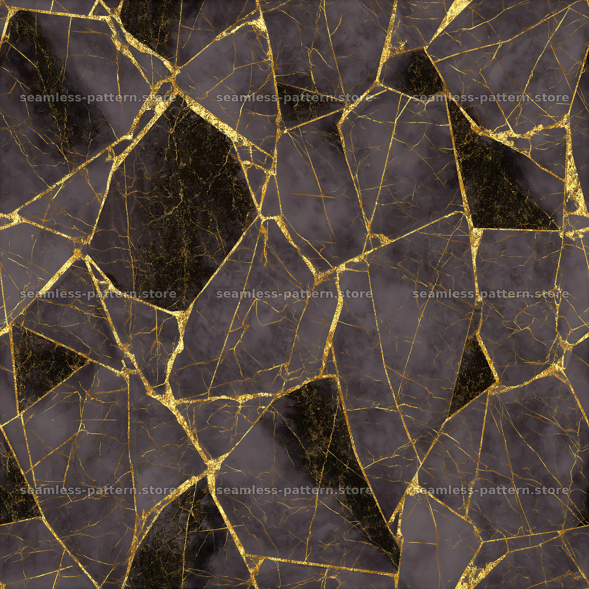 Gold thread vein seamless texture on dark background — seamless tileable pattern at 8192x8192