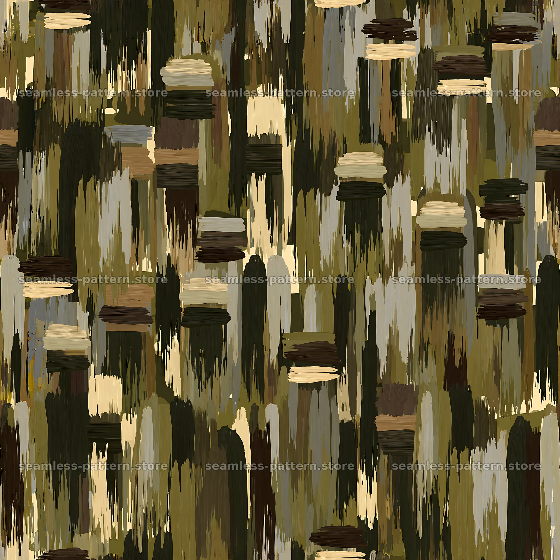 Seamless khaki camouflage brushstroke pattern for fabrics — seamless tileable pattern