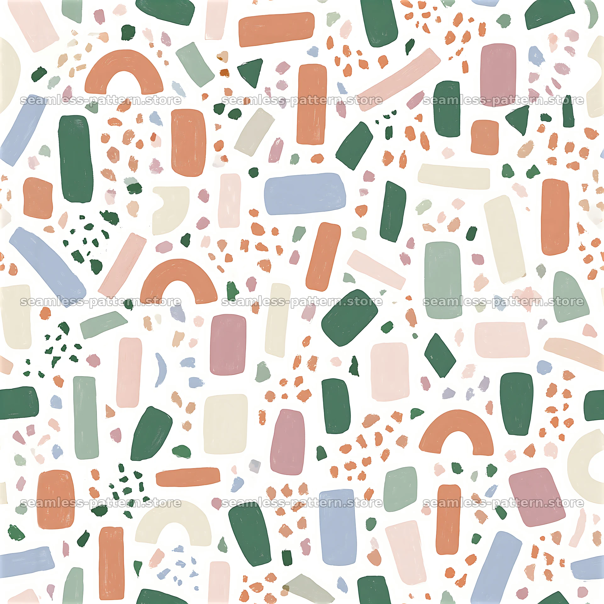 Dynamic confetti repeat pattern of colorful shapes and lines — seamless tileable pattern at 8192x8192