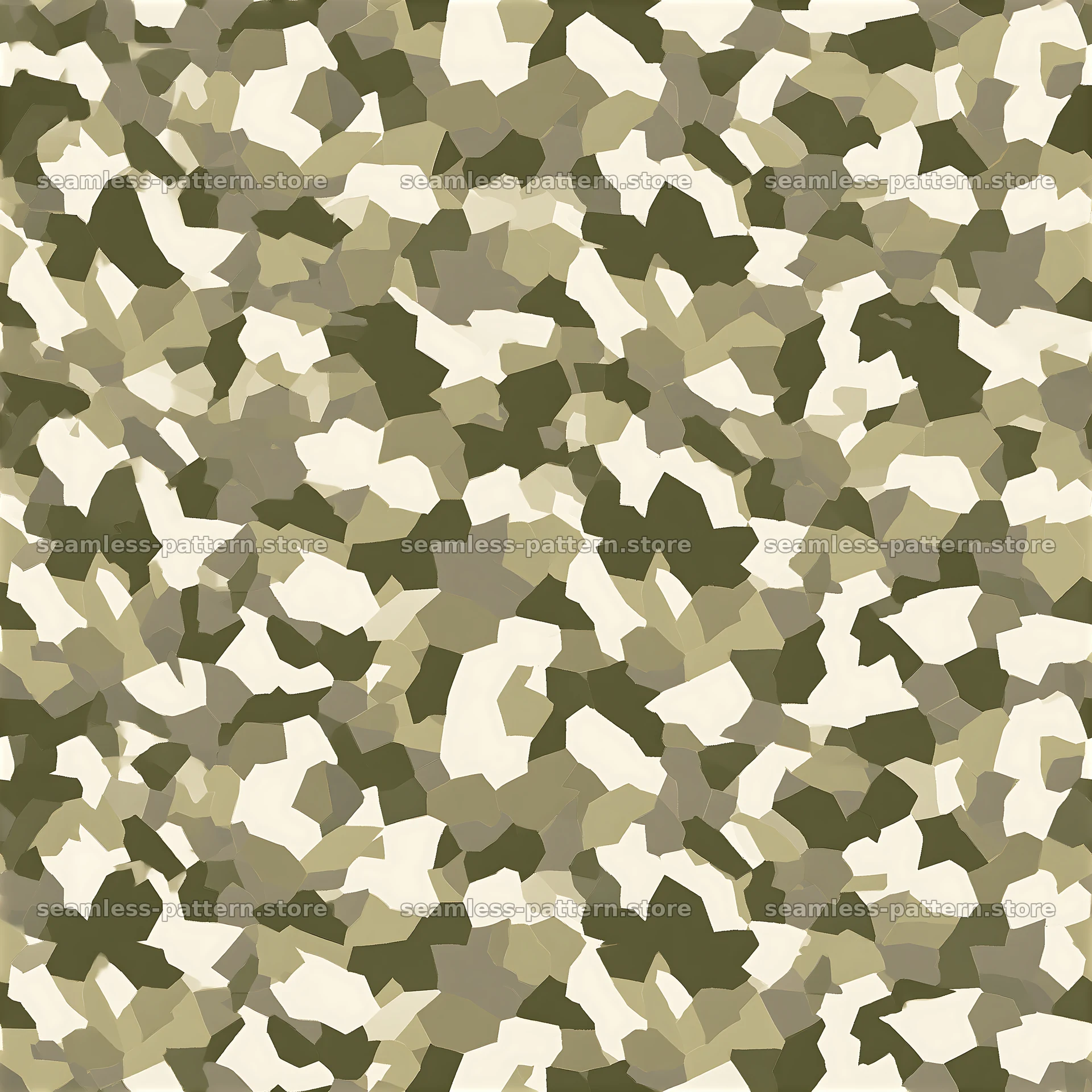 Seamless camouflage pattern with minimalist olive and beige shapes — seamless tileable pattern at 8192x8192