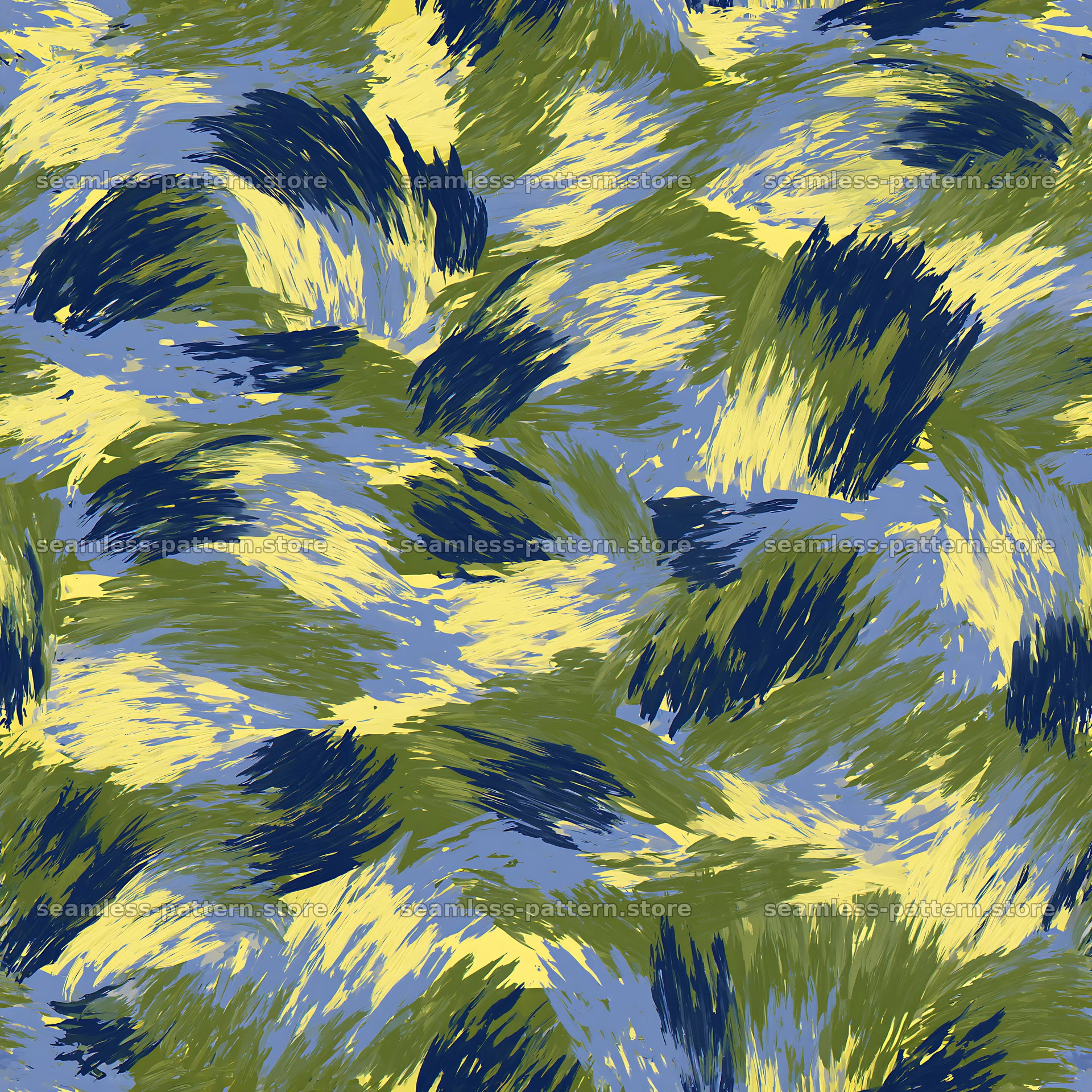Seamless camouflage brushstroke pattern in multiple colors — seamless tileable pattern