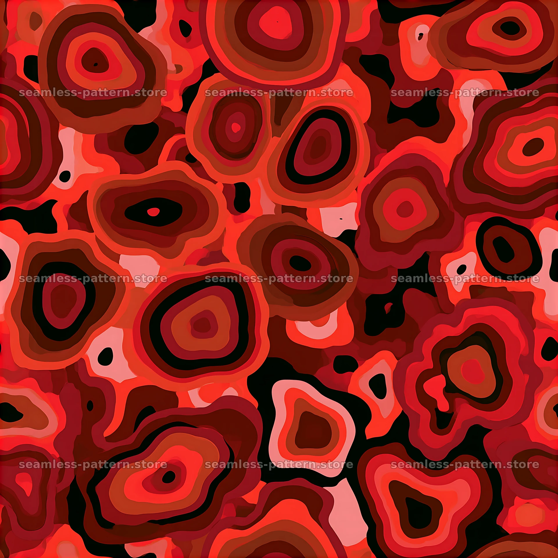 Red camouflage seamless pattern in shades of red and black — seamless tileable pattern at 8192x8192