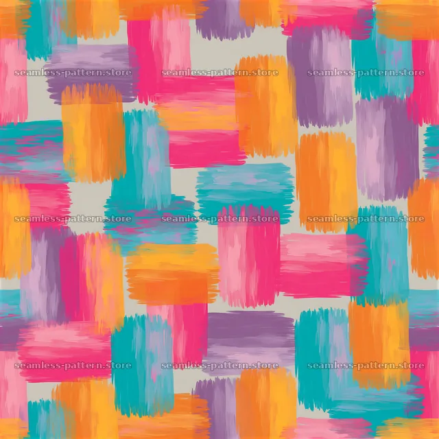 Bright acrylic brush strokes seamless pattern in vibrant colors — seamless tileable pattern