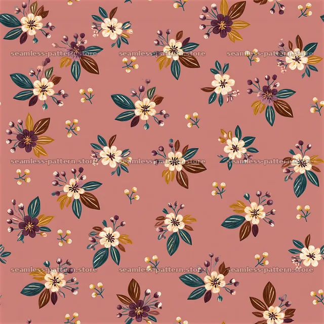 Floral gift wrap seamless pattern on a pink background — seamless tileable pattern
