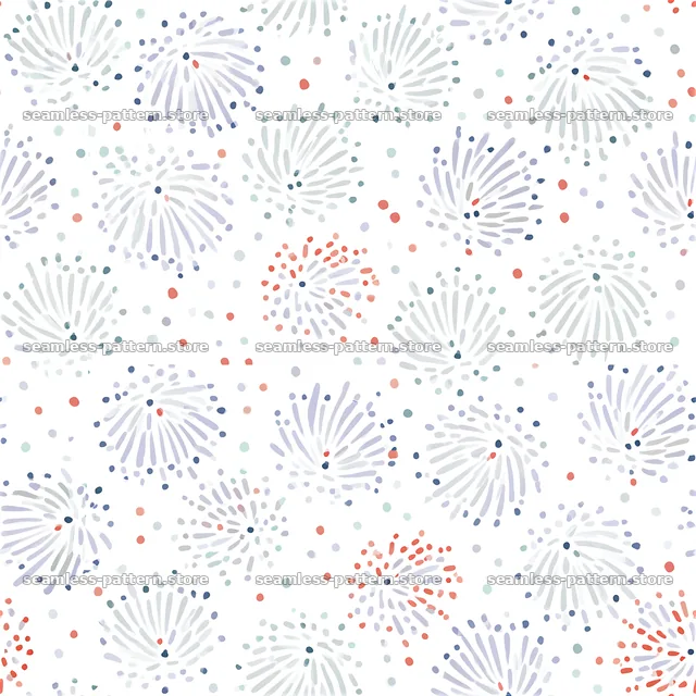 Confetti burst seamless pattern with colorful dots and bursts — seamless tileable pattern