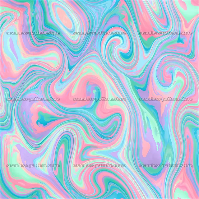 Pastel liquid marble seamless pattern in swirling colors — seamless tileable pattern