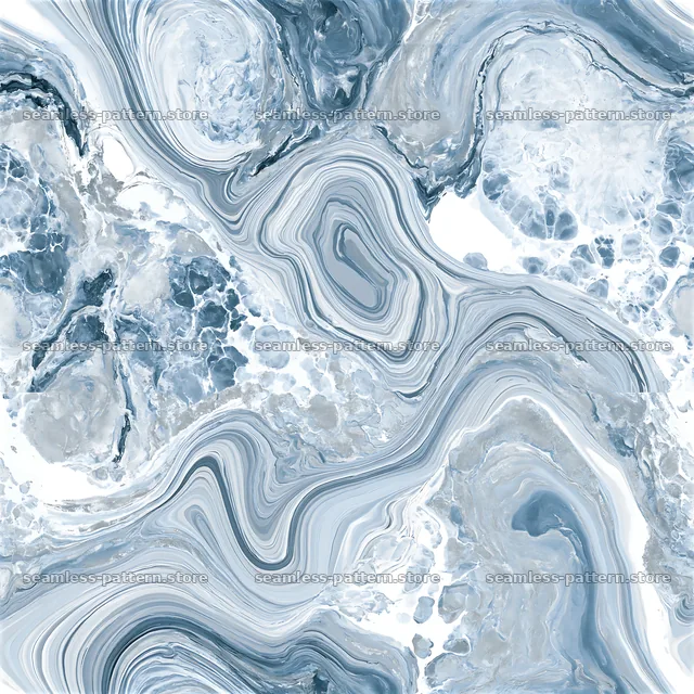 Abstract art marble repeating pattern in blue and gray tones — seamless tileable pattern