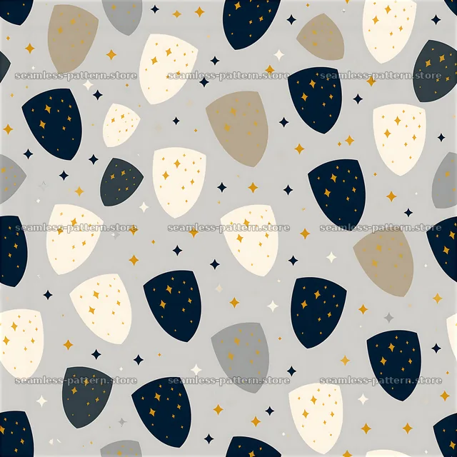 Seamless police shield pattern in various colors on gray background — seamless tileable pattern