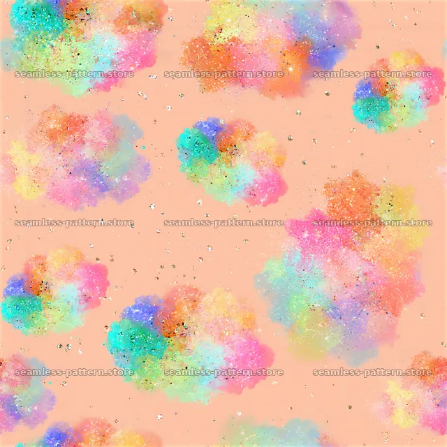 Glittery blobs on a peach background pattern — seamless tileable pattern