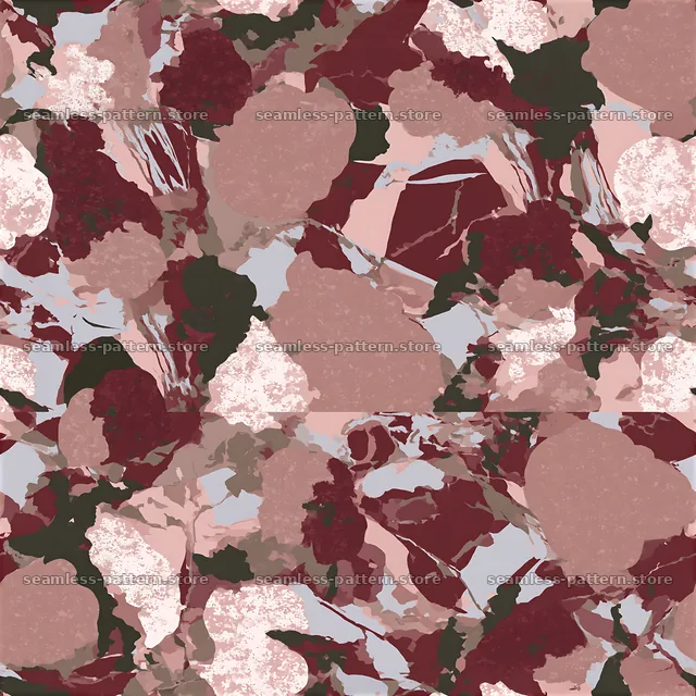 Repeating camouflage marble pattern in shades of pink and green — seamless tileable pattern