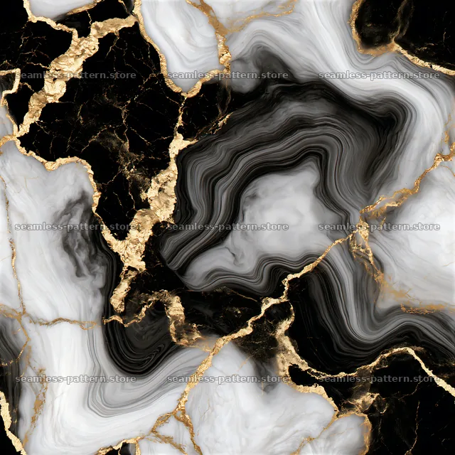 Seamless pearlescent marble pattern with gold veining — seamless tileable pattern