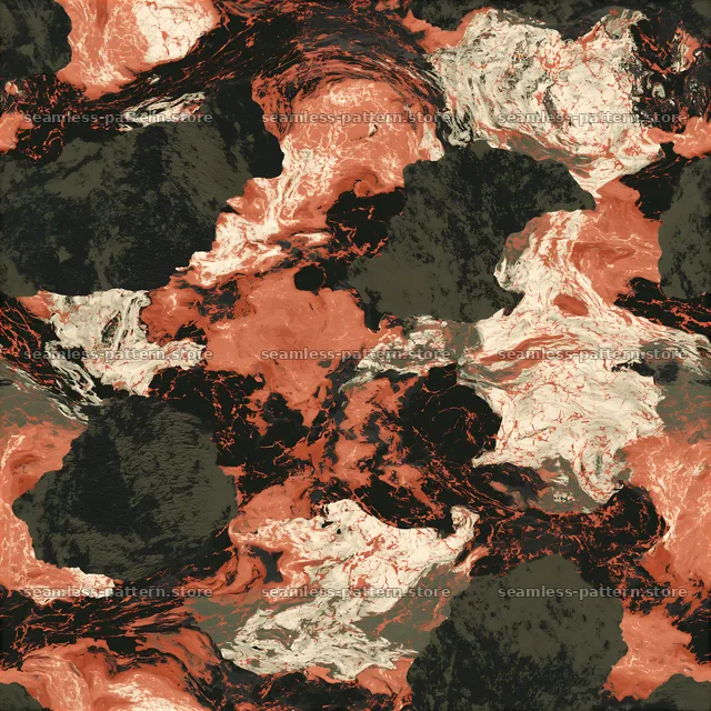 Seamless camouflage pattern with marbled earth textures and colors — seamless tileable pattern