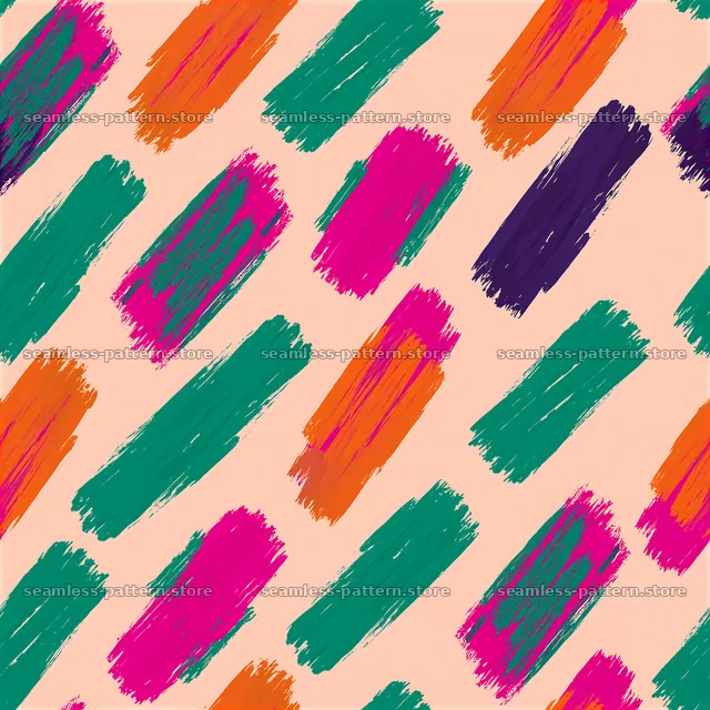Vibrant painted brush marks seamless pattern — seamless tileable pattern
