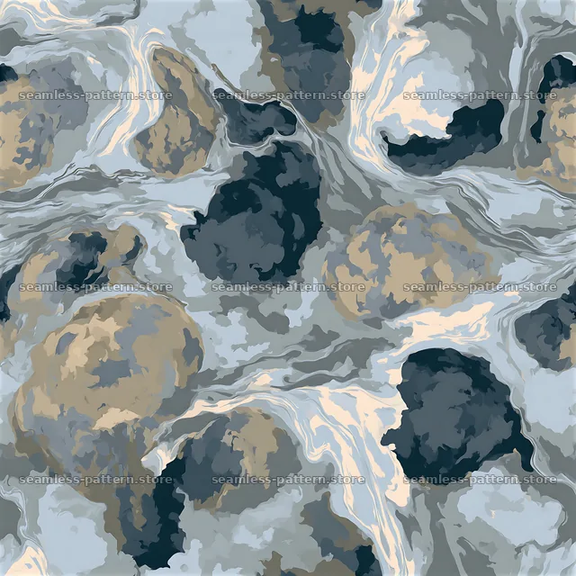 Seamless smoky camouflage marble pattern in soft gray and beige — seamless tileable pattern