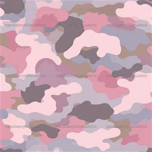 Seamless camouflage pattern with pink and lavender fashion colors — seamless tileable pattern