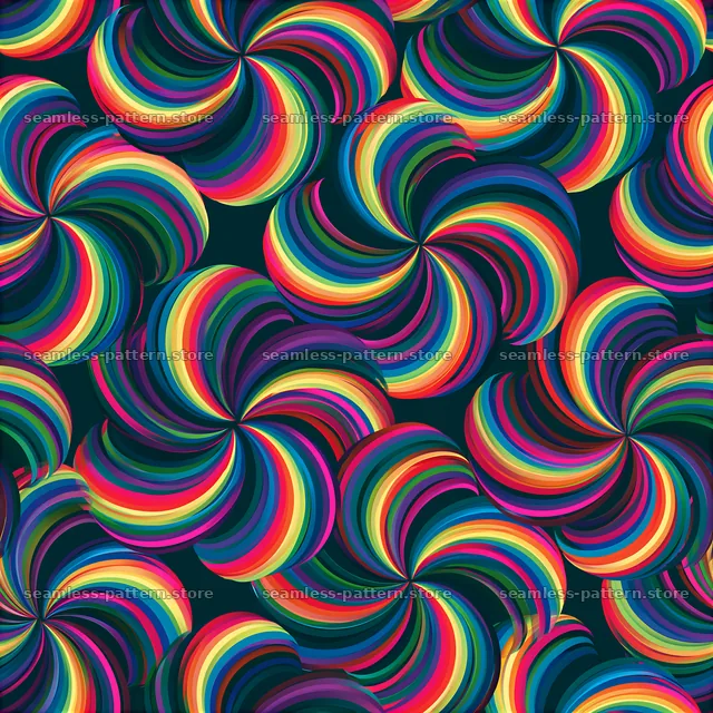 Bold rainbow arcs seamless pattern in bright colors — seamless tileable pattern