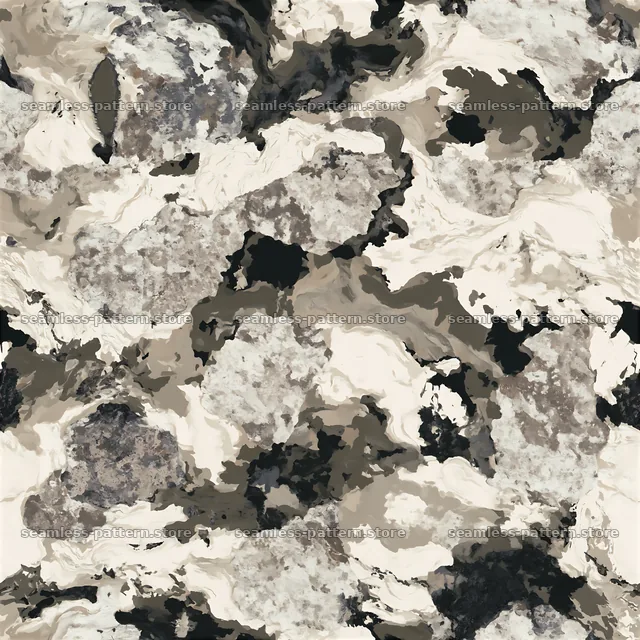 Seamless neutral marble camouflage pattern created with soft strokes — seamless tileable pattern