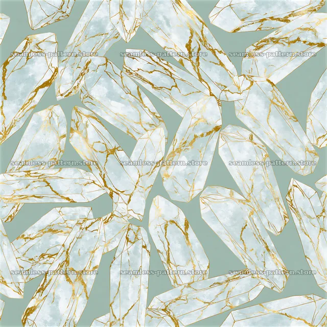 Gold quartz veins seamless pattern on light blue background — seamless tileable pattern