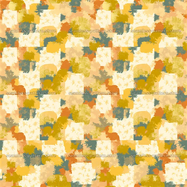 Golden wallpaper camouflage tileable pattern with warm colors — seamless tileable pattern