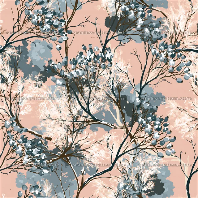 Seamless camouflage pattern with winter branches — seamless tileable pattern
