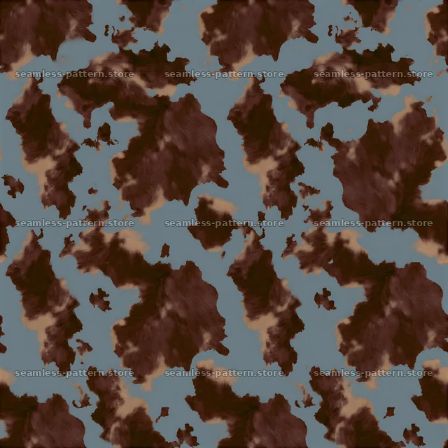 Seamless chocolate brown cowhide repeat pattern on light background — seamless tileable pattern