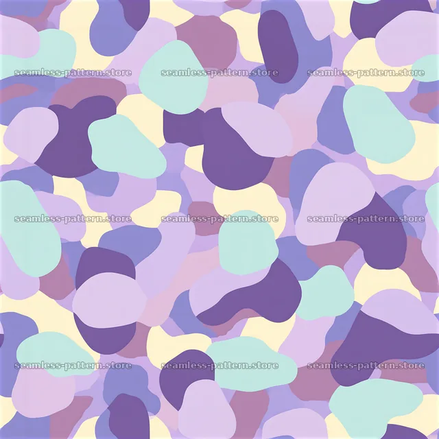 Purple pastel camouflage tileable pattern with soft shapes — seamless tileable pattern