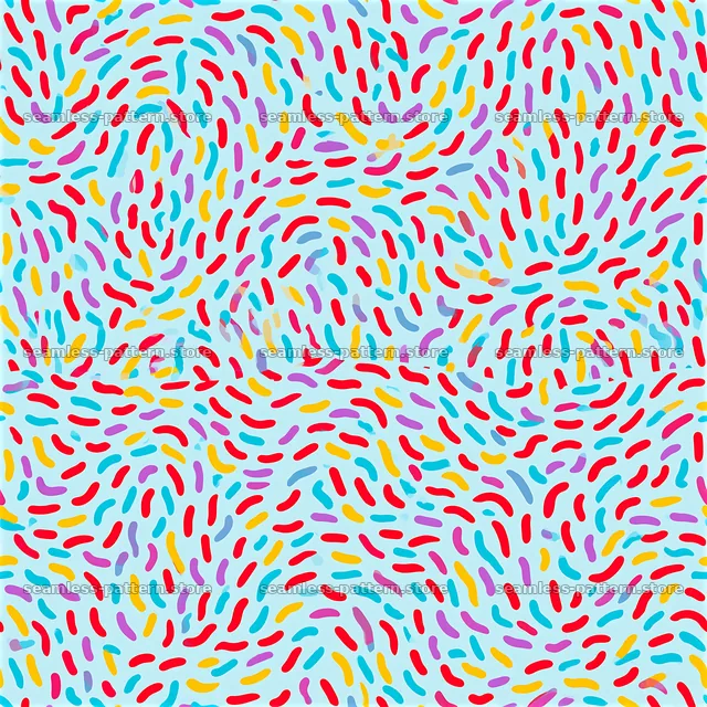 Vibrant organic waves seamless pattern with multicolored shapes — seamless tileable pattern