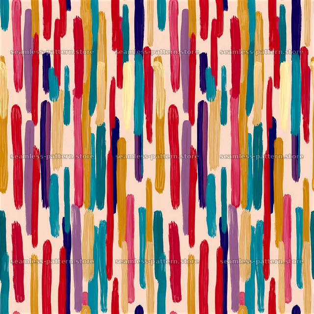 Seamless saturated paint stroke texture across colorful vertical lines — seamless tileable pattern