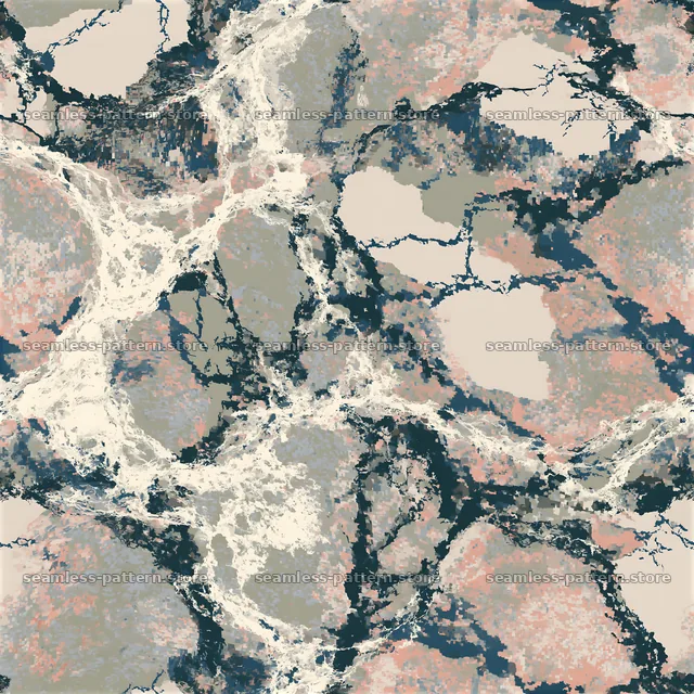 Seamless digital camouflage marble pattern with intricate color blending — seamless tileable pattern