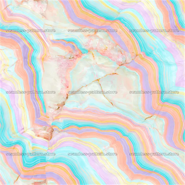 Candy-colored marble repeating pattern with swirling lines — seamless tileable pattern