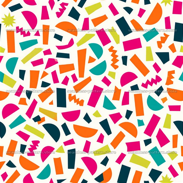Joyful confetti seamless pattern with colorful shapes and forms — seamless tileable pattern
