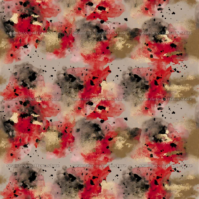 Paint splash black red gold seamless texture on light background — seamless tileable pattern
