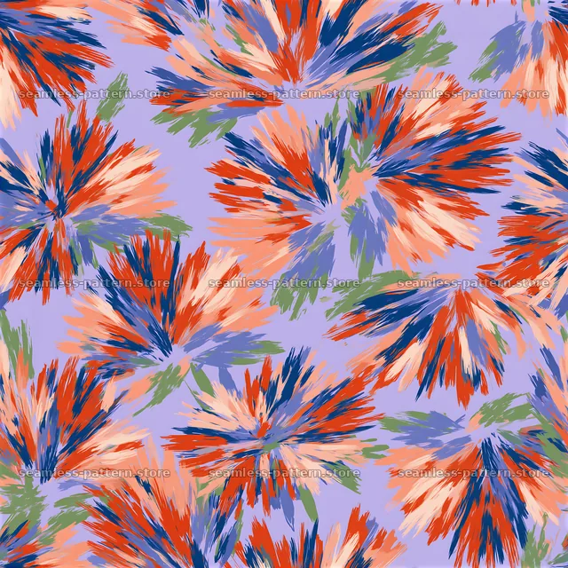 Energetic expressive brush marks seamless pattern with vivid colors — seamless tileable pattern