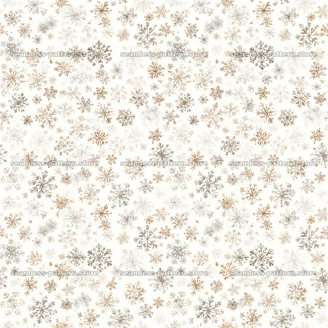 Seamless watercolor snowflake pattern on a light background — seamless tileable pattern