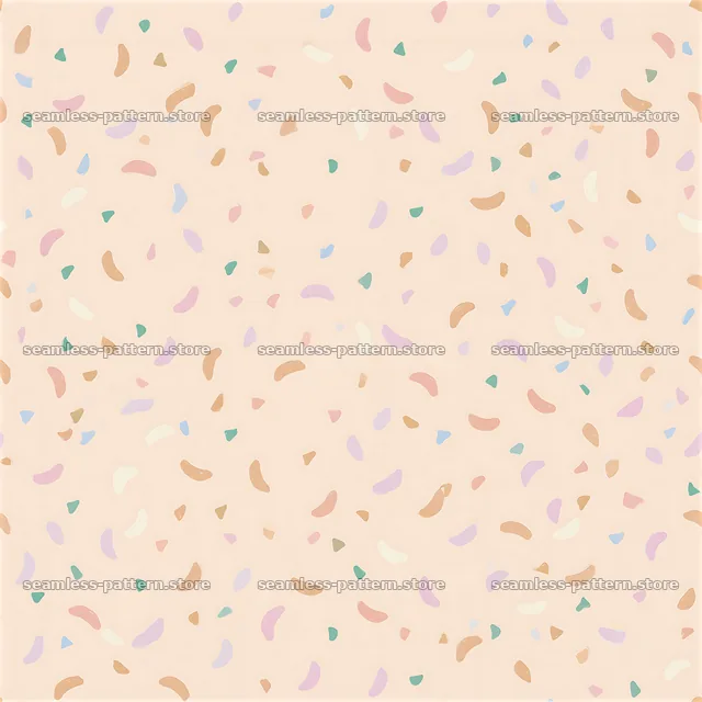 Confetti on pastel seamless pattern with light colors and shapes — seamless tileable pattern